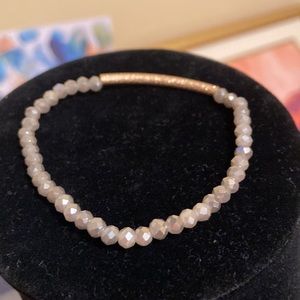 Boho minimalist grey faceted bead bracelet